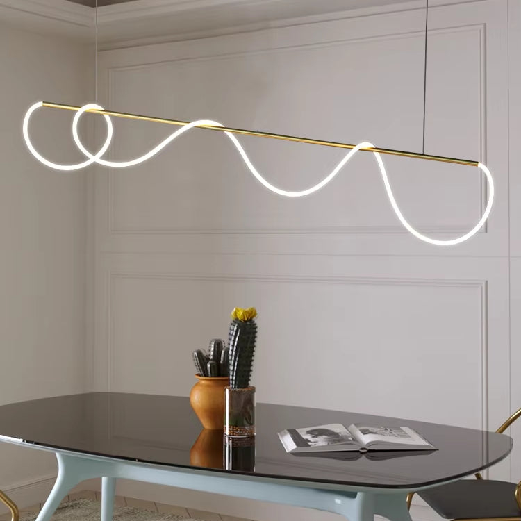 Lustra LED DIVINO cu Tub Silicon Flexibil – 62W, Lumina Reglabila, Auriu [3]