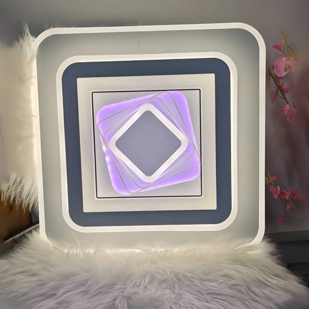 Lustra LED DOLIA, 56W, 40x40cm, lumina Rece/Calda/Neutra, Alb [2]