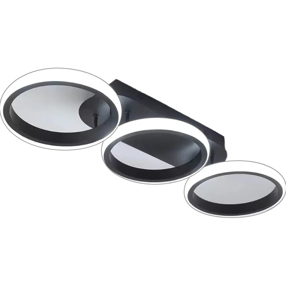 Lustra LED ELIO 24W, 3 Cercuri, Liniara, lumina Rece/Calda/Neutra, Negru [4]