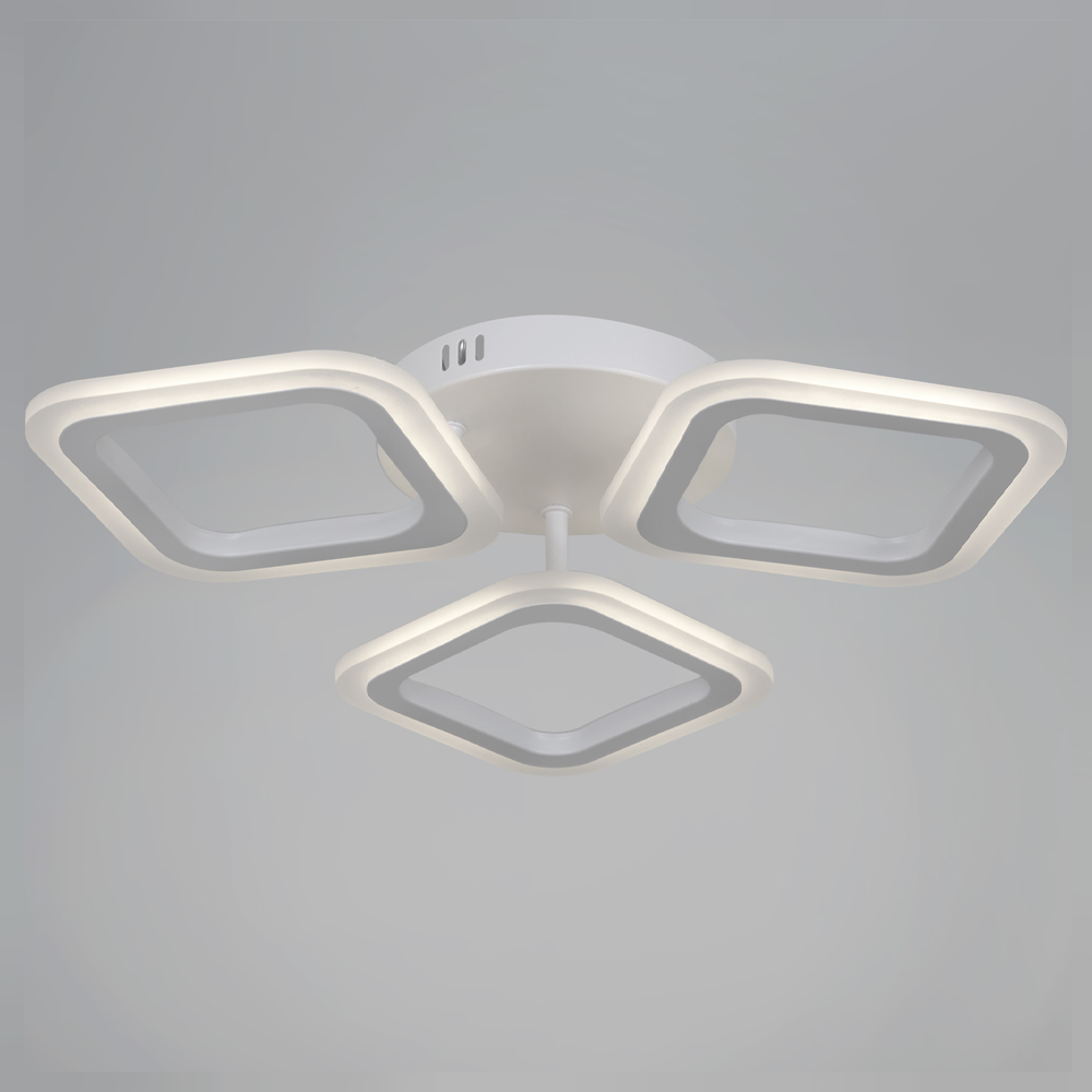 Lustra LED ERIKA 20W, 3 Patrate, Lumina Neutra 4000k, Alb, Metal si Acril [4]