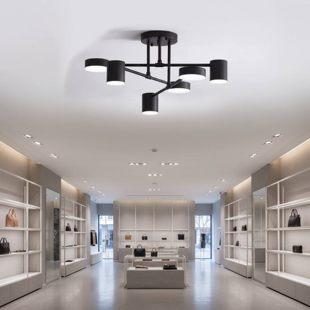 Lustra LED GALIOS 26W, 6 Elemente, lumina Rece/Calda/Neutra, Negru [2]