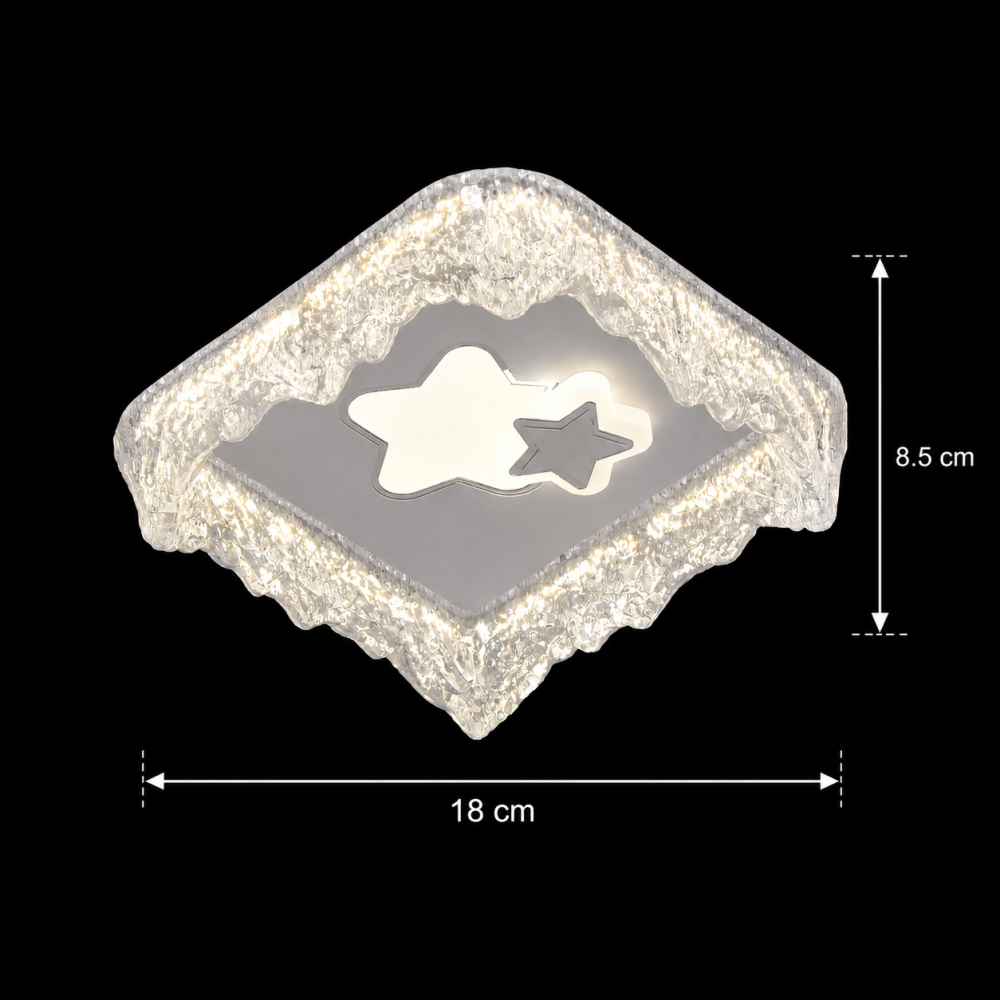 Lustra LED ICE Petito, 22W, Dimensiune 18x18cm, Lumina Calda/Neutra/Rece, Alb, Metal si Acril [4]