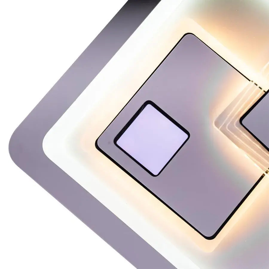 Lustra LED KEREN 33W, Patrata, lumina Rece/Calda/Neutra 3000K/4000K/6000K, Alb, Metal si Acril [4]