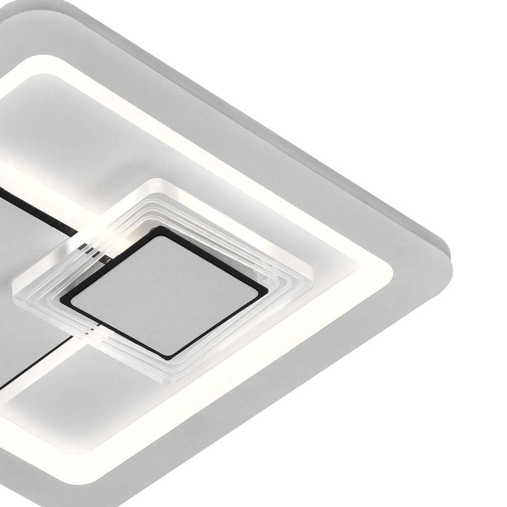 Lustra LED KEREN 33W, Patrata, lumina Rece/Calda/Neutra 3000K/4000K/6000K, Alb, Metal si Acril [2]