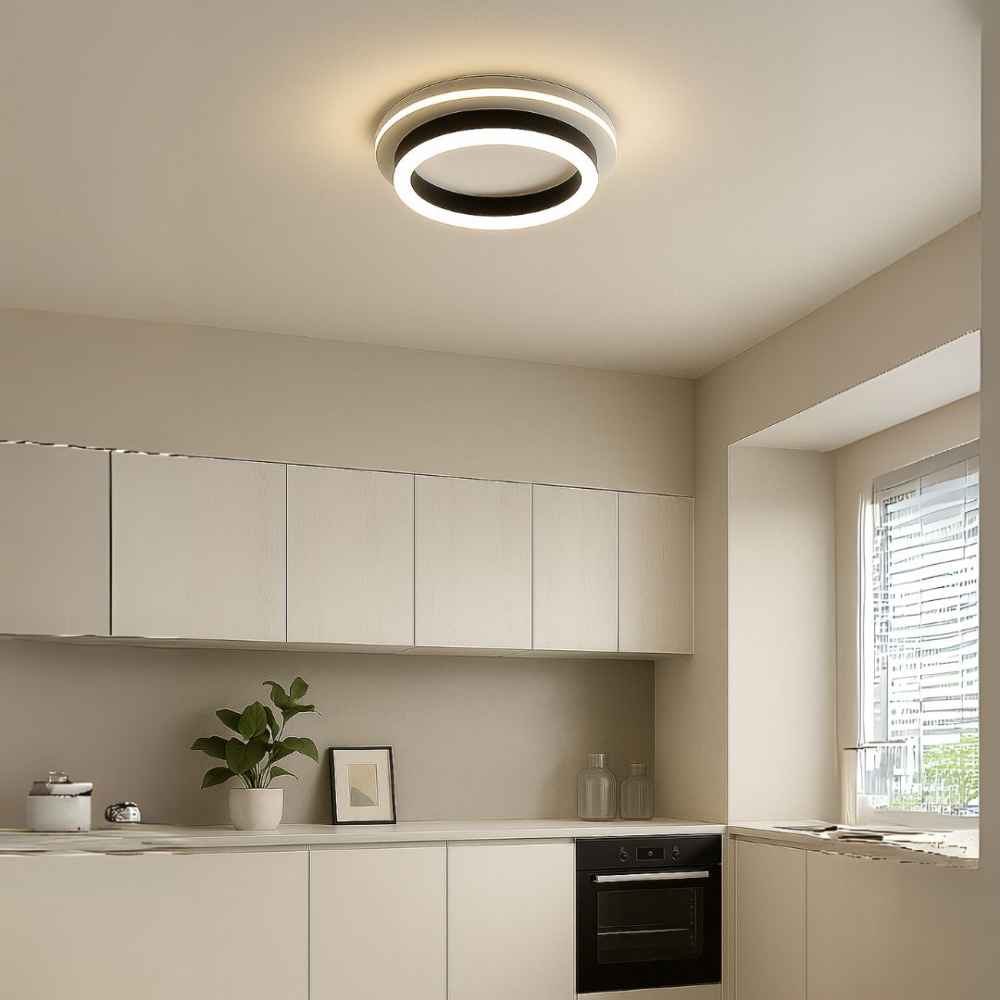 Lustra LED MODERNA 25W, Diametru 20cm, Rotunda, lumina Rece/Calda/Neutra, Negru [4]