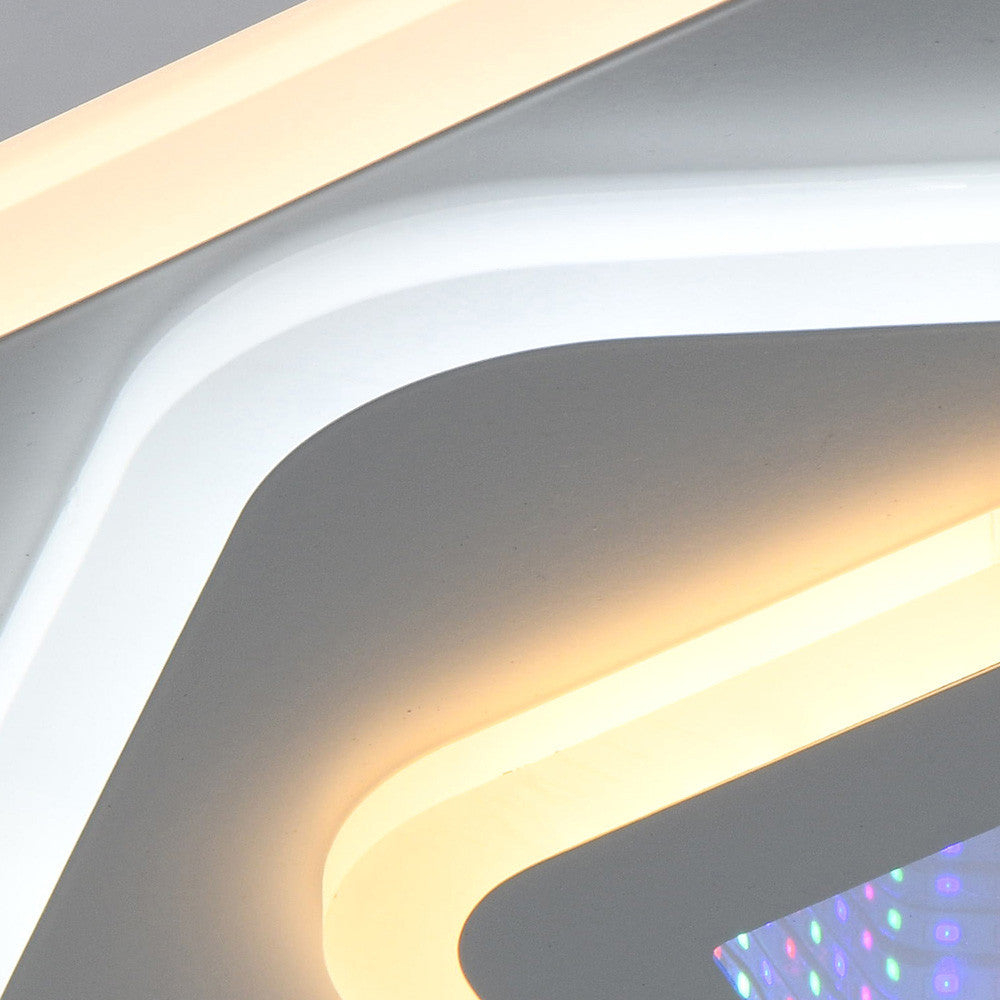 Lustra LED NEXA 3D 46W, Patrata, lumina Rece/Calda/Neutra , Alb [2]