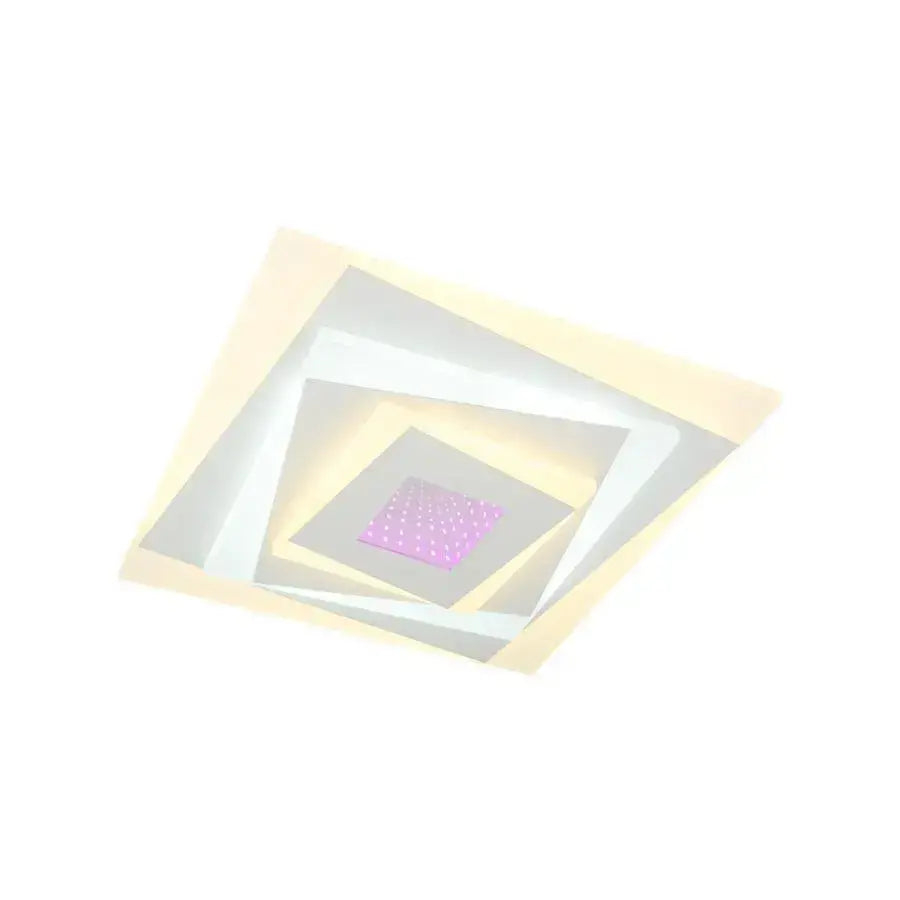 Lustra LED NIVARA RGB 3D 39.6W, lumina Rece/Calda/Neutra, Alb [4]