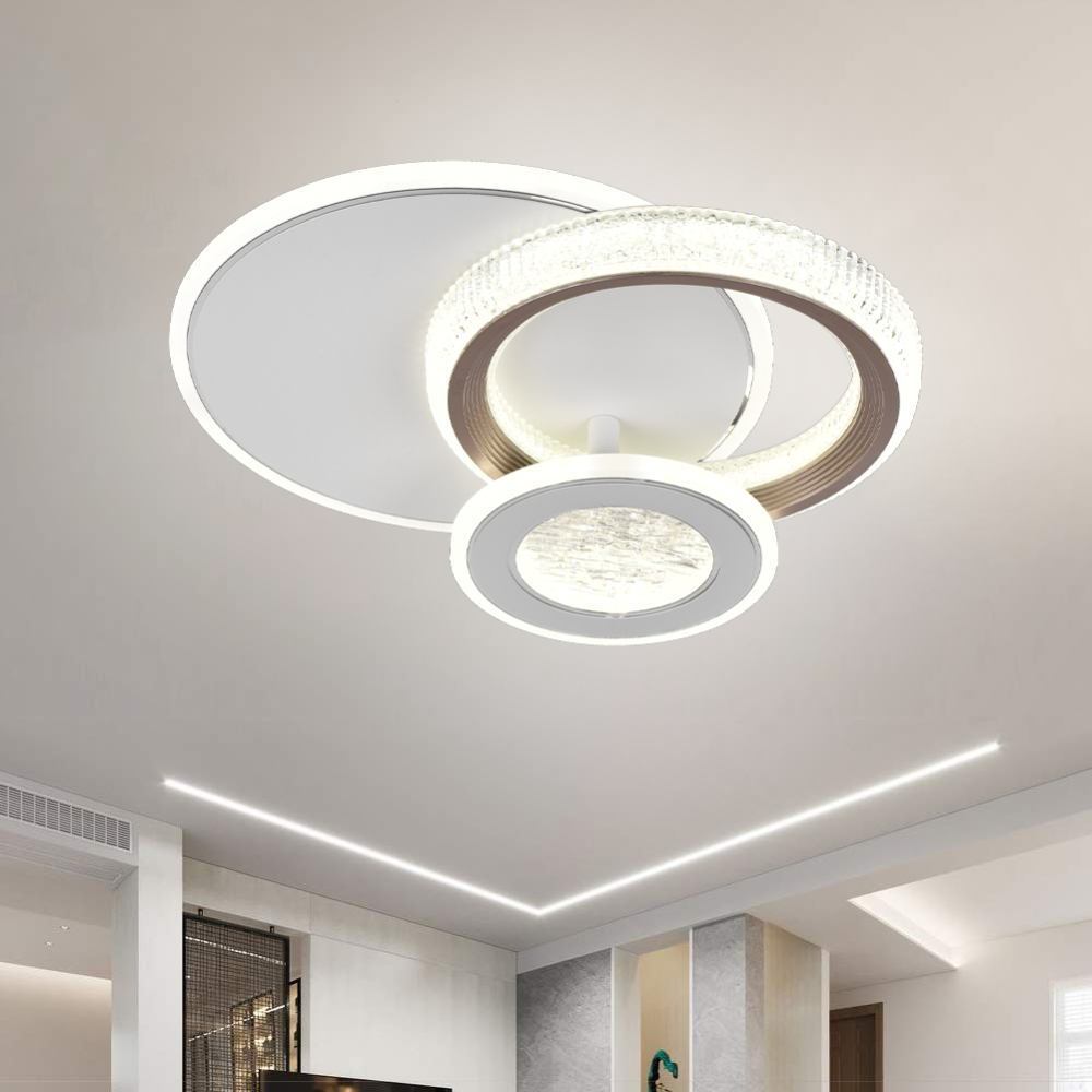 Lustra LED NYXORA 44W, 3 Cercuri, lumina Rece/Calda/Neutra, Alb [3]