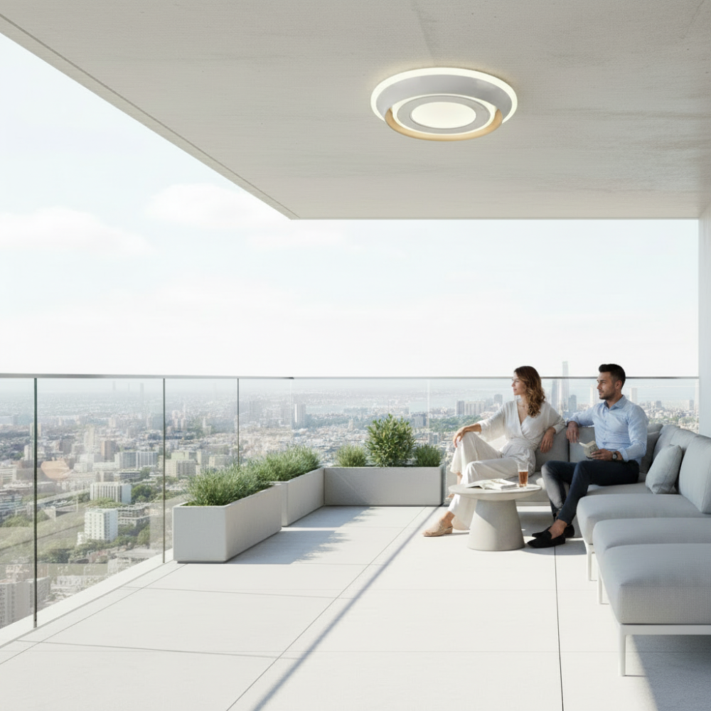 Lustra LED ROUE, 27W, Diametru 20cm, Lumina Calda/Neutra/Rece, Alb, Metal si Acril [3]