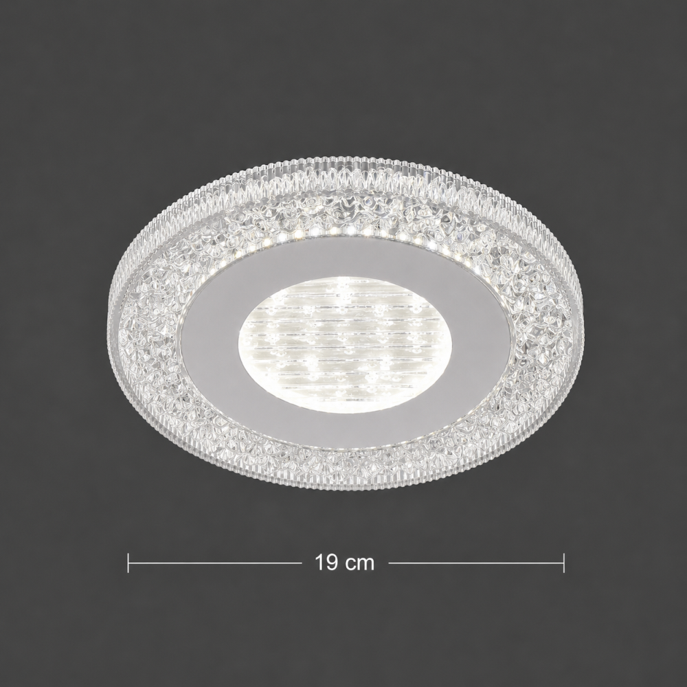 Lustra LED SHARIN, 18W, Diametru 19cm, Lumina Calda/Neutra/Rece, Alb, Metal si Acril [4]