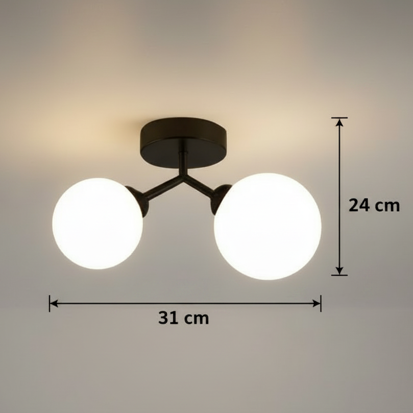 Lustra LED si cristal ORBS, 31cm, 2xG9, Globuri, Negru [4]