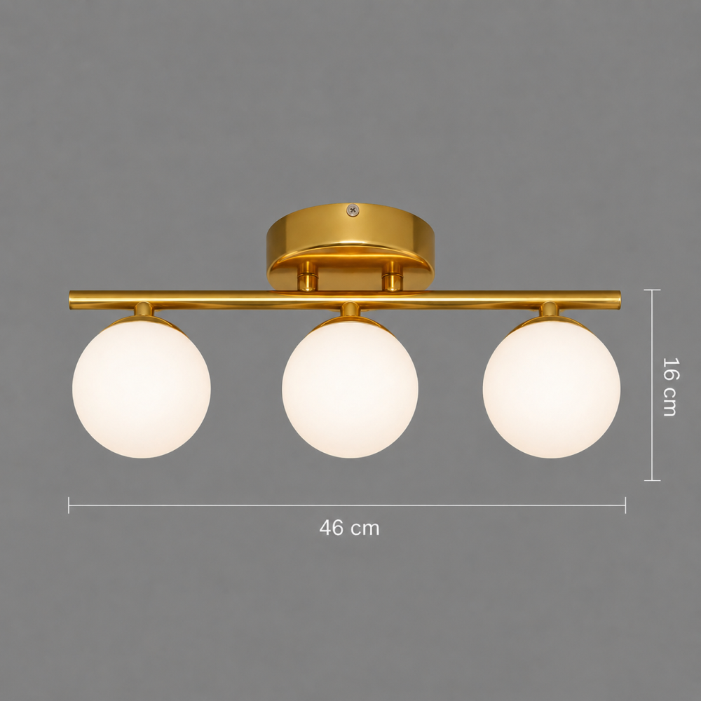 Lustra LED si cristal ORI, 46cm, 3xG9, Globuri, Auriu [4]