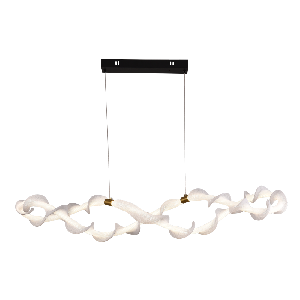 Lustra LED Suspendata Acril LT762/2GD, 36W, Lumina Calda/Neutra/Rece 3000/4000/6000K, Alb Auriu, Inaltime Reglabila [4]