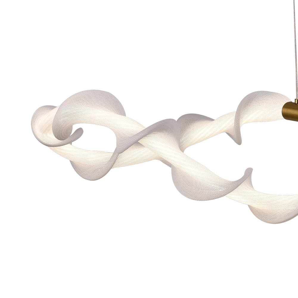 Lustra LED Suspendata Acril LT762/2GD, 36W, Lumina Calda/Neutra/Rece 3000/4000/6000K, Alb Auriu, Inaltime Reglabila [2]