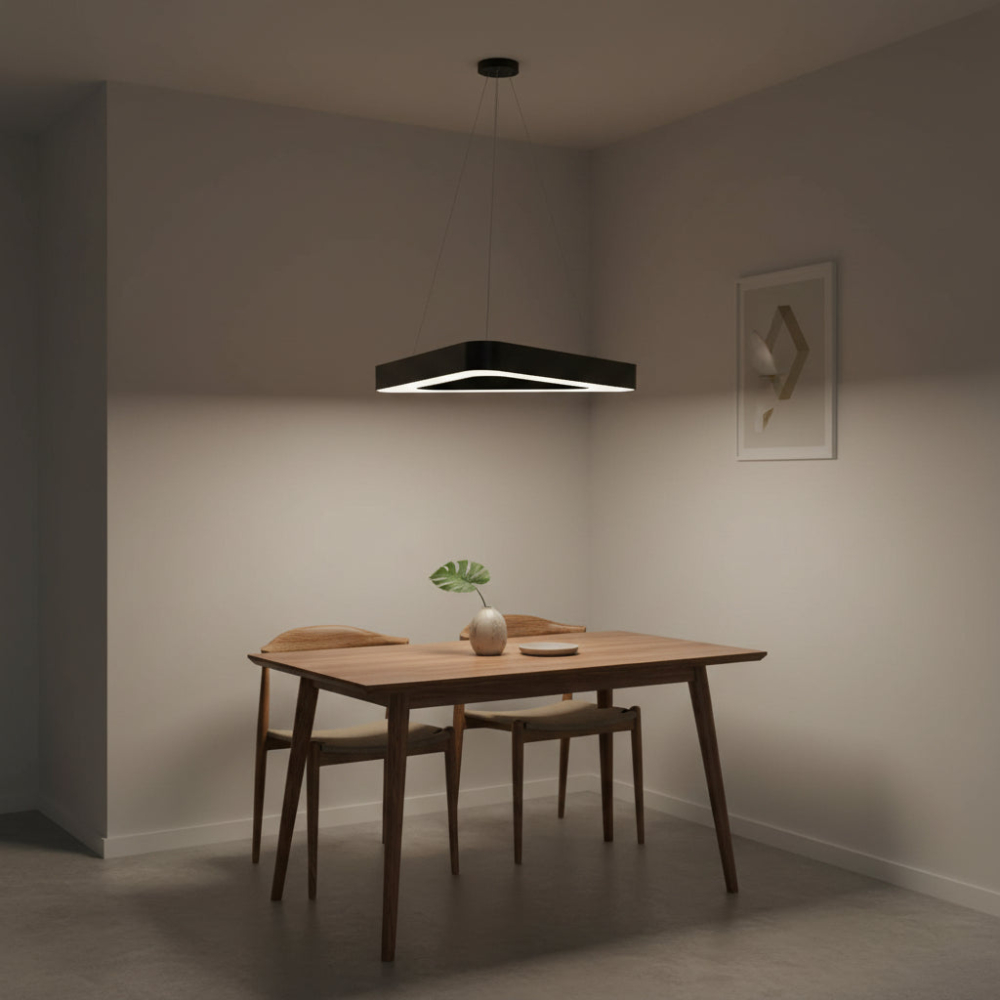 Lustra LED suspendata ANGLE, 60cm, 25W, Inaltime Reglabila, Lumina Rece, Negru, Metal si Acril [2]