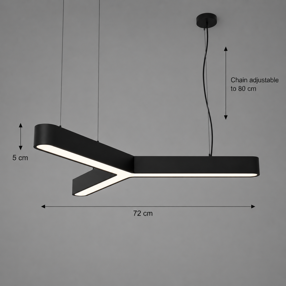 Lustra LED suspendata ANGLE, Ø72cm, 25W, Inaltime Reglabila, Lumina Rece 6000K, Negru, Metal si Acril [4]