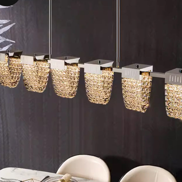 Lustra LED Suspendata, CC370/1200CH, Cristal si Metal, 15W, Lumina Rece/Calda/Neutra 3000K/4000K/6000K, Iluminat Luxos [3]