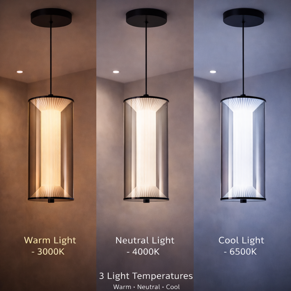 Lustra LED Suspendata cu Telecomanda 29W, LM511/1BK, Inaltime Reglabila, Lumina Calda/Rece/Neutra, Alb, Meta [3]