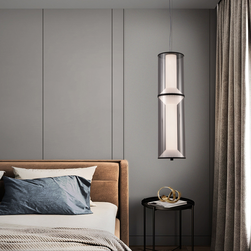 Lustra LED Suspendata cu Telecomanda 48W, LM511/2BK, Inaltime Reglabila, Lumina Calda/Rece/Neutra, Negru, Metal [3]