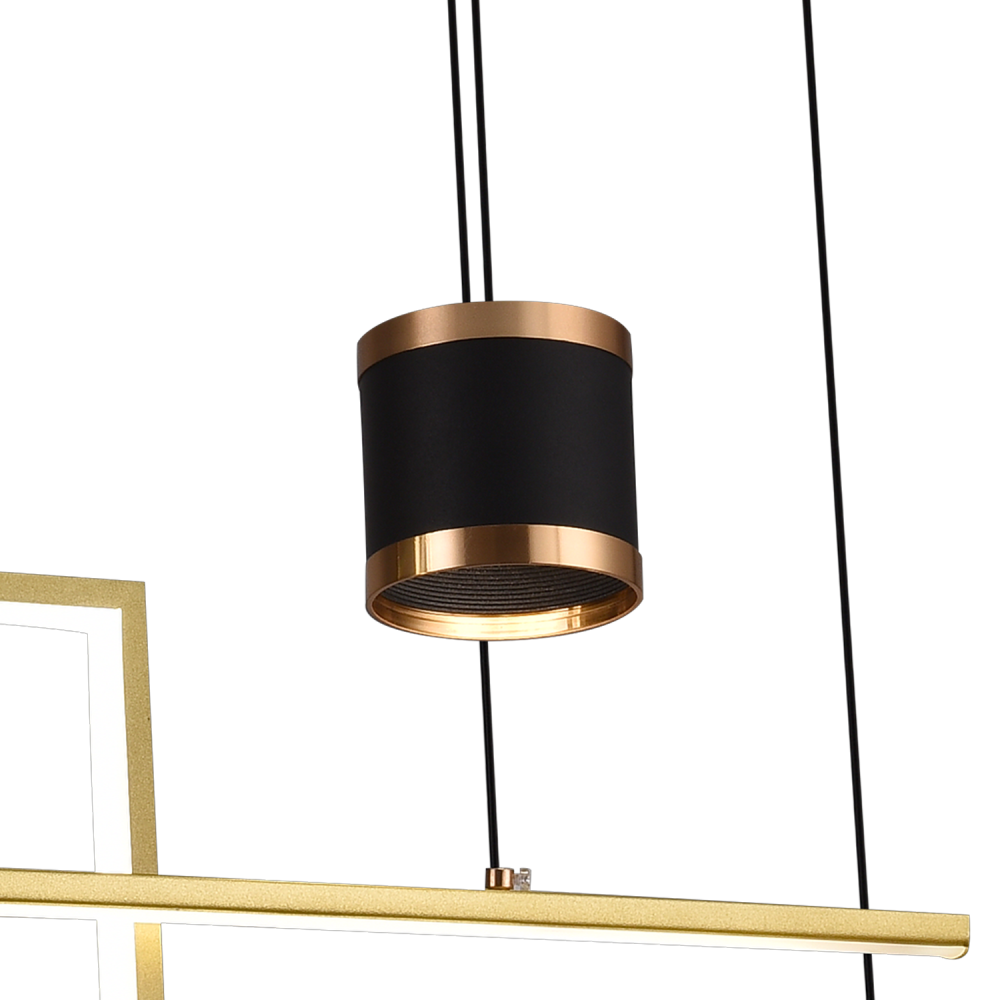 Lustra LED suspendata cu telecomanda DENISSE 81W, lumina Rece/Calda/Neutra, Dimabila, Auriu, Inaltime Reglabila, 2233/4GD [3]