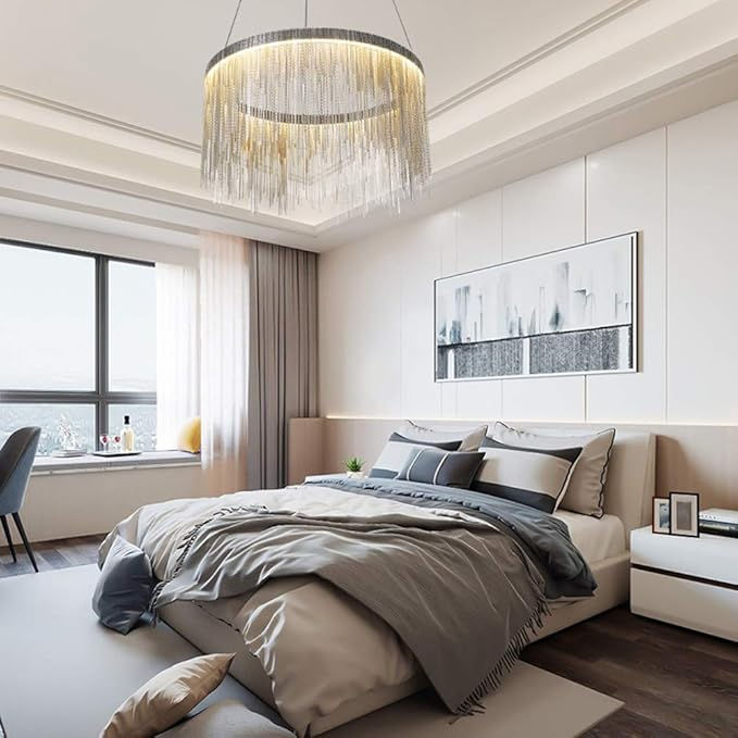 Lustra LED suspendata cu telecomanda ILLUMINA MAGNUS, 38W, lumina Rece/Calda/Neutra, Dimabila, Crom Lucios [2]