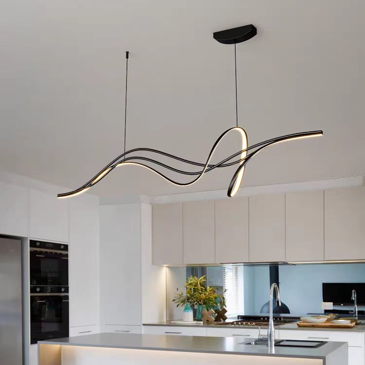 Lustra LED suspendata cu telecomanda LIBRE, 42W, lumina Rece/Calda/Neutra, Dimabila, Negru, Inaltime Reglabila [3]