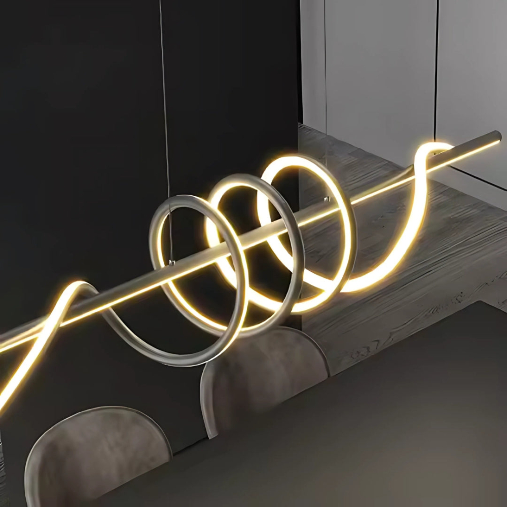 Lustra LED suspendata cu telecomanda RIBBON 64W, Liniara, lumina Rece/Calda/Neutra, Dimabila, Negru, Inaltime Reglabila [2]