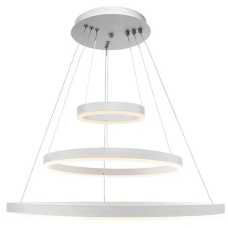 Lustra LED suspendata cu telecomanda SERENA 85W, 60cm, 3 Cercuri, lumina Rece/Calda/Neutra, Dimabila, Alb, Inaltime Reglabila [3]