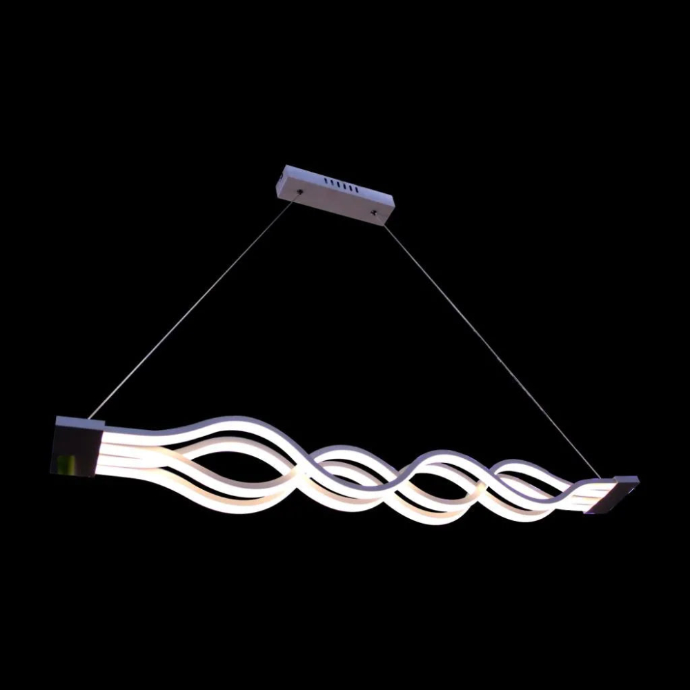 Lustra LED suspendata cu telecomanda WAVE 89W, Liniara, lumina Rece/Calda/Neutra, Dimabila, Alb, Inaltime Reglabila [3]