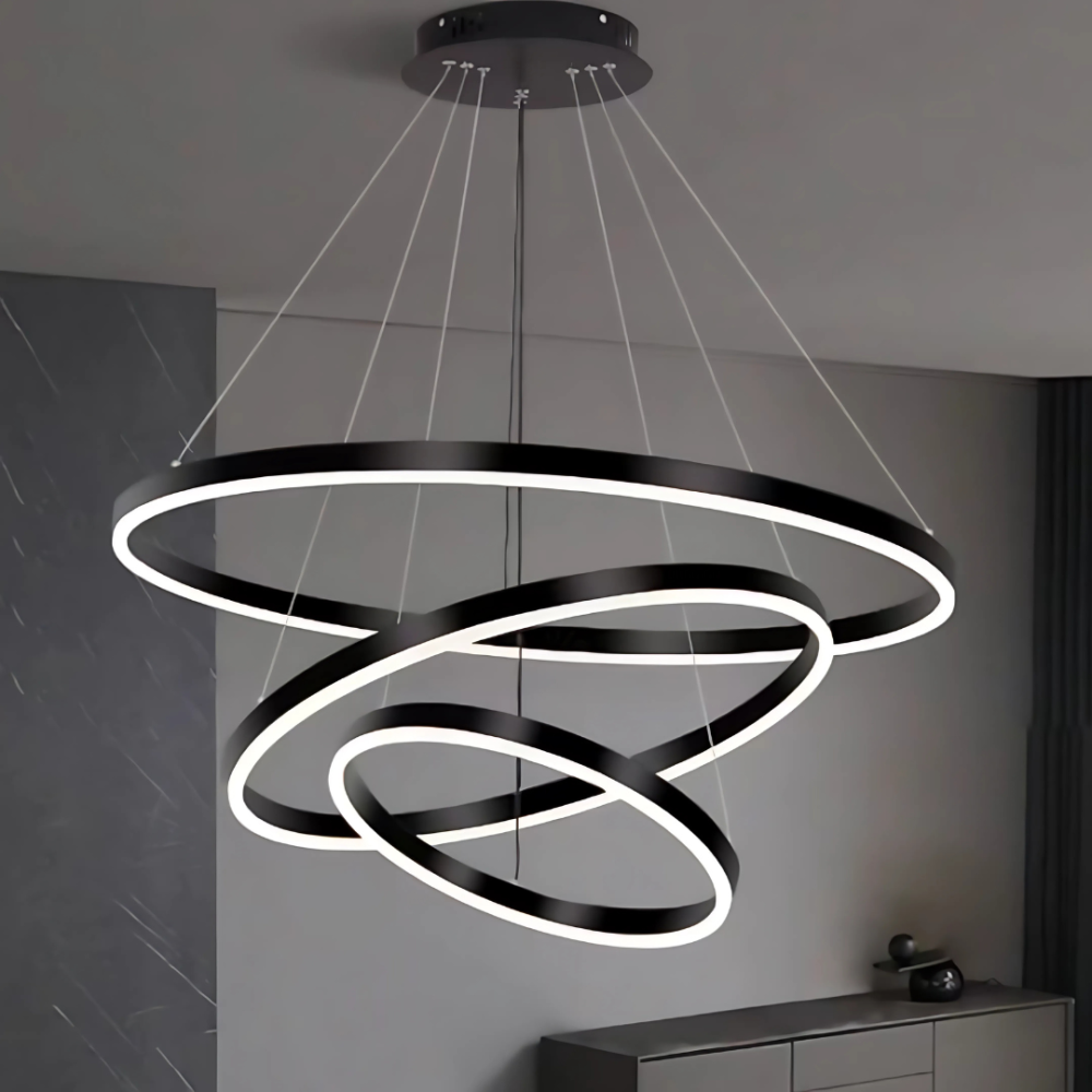 Lustra LED suspendata PAGANO 95W, Lumina Rece/Calda/Neutra, Negru, Inaltime Reglabila [4]