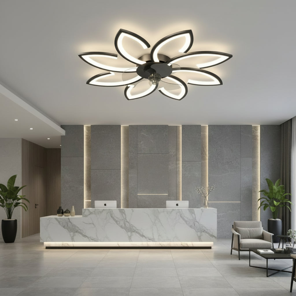 Lustra LED Ventilator ANEMO cu Telecomanda, 47W, D87cm, Lumina Rece/Neutra/Calda, Metal si Plastic, Negru [3]