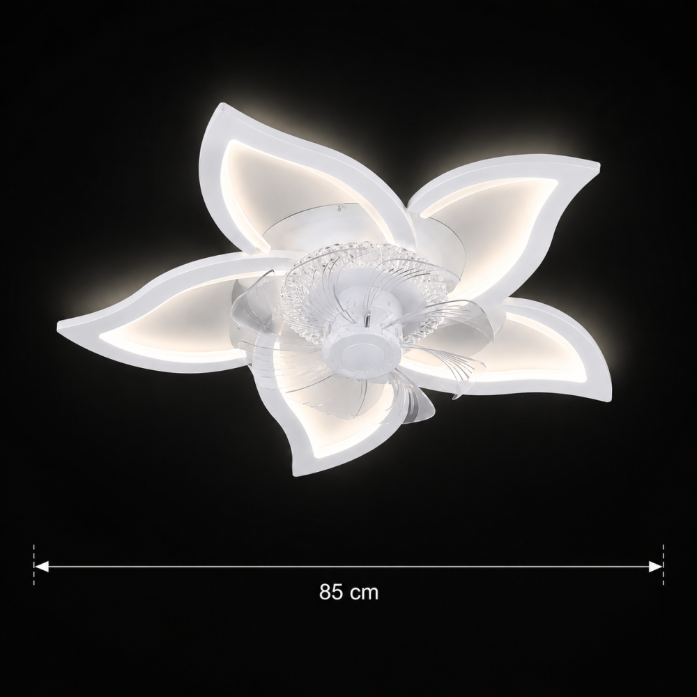 Lustra LED Ventilator DAFIA cu Telecomanda, 49W, D85cm, Lumina Rece/Neutra/Calda, Metal si Plastic, Alb [4]