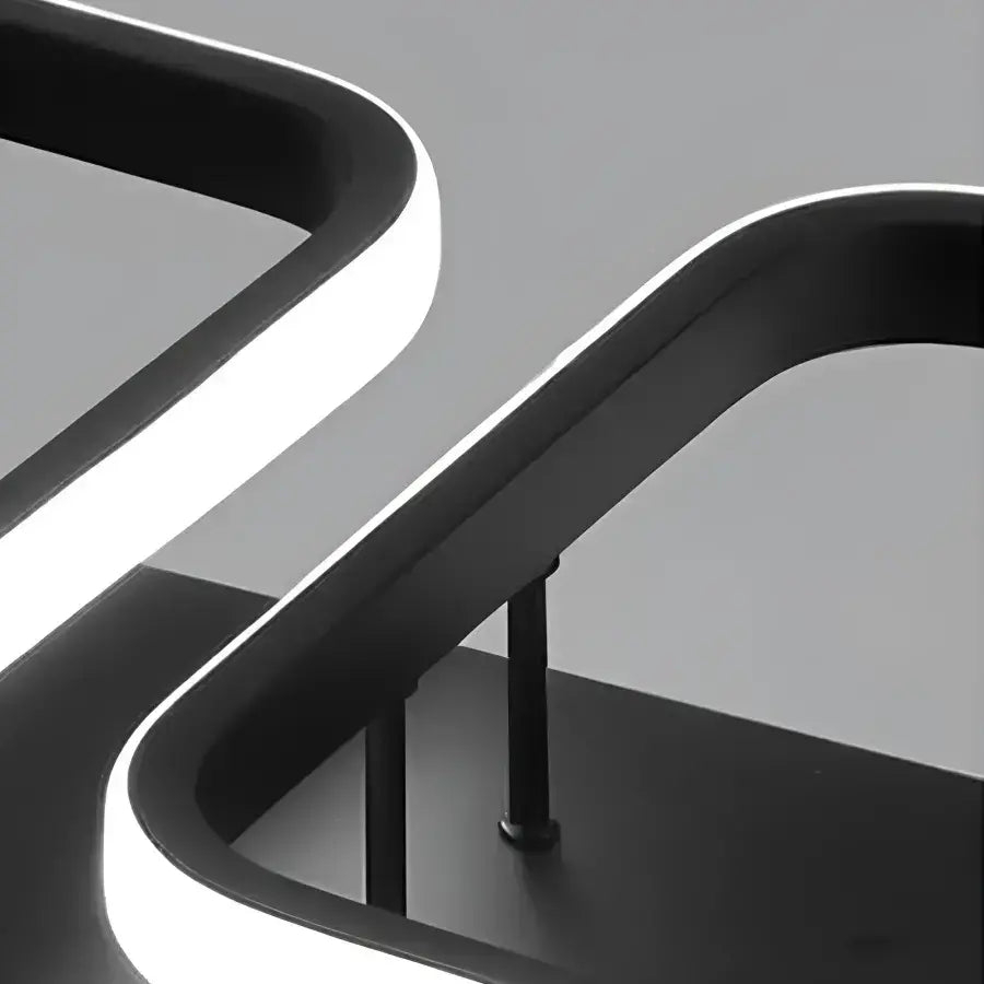 Lustra LED VERTEX 45W, 4 Patrate, Liniara, lumina Rece/Calda/Neutra, Neagra [2]