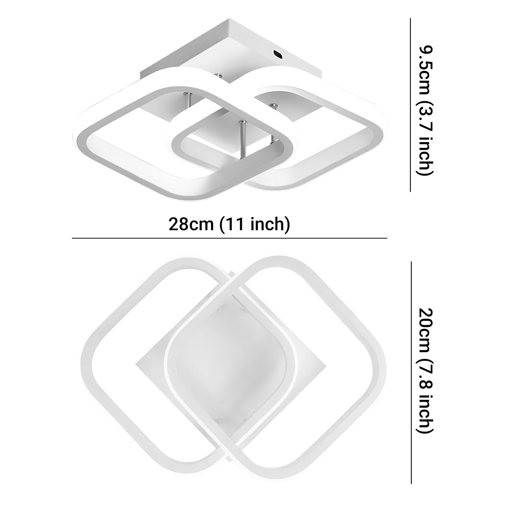 Lustra LED VERTEX Matrix, Romburi Suprapuse, Rame Metalice, 11W, 2 Romburi, Lumina Rece/Calda/Neutra 3000K/4000K/6000K, Alb [4]