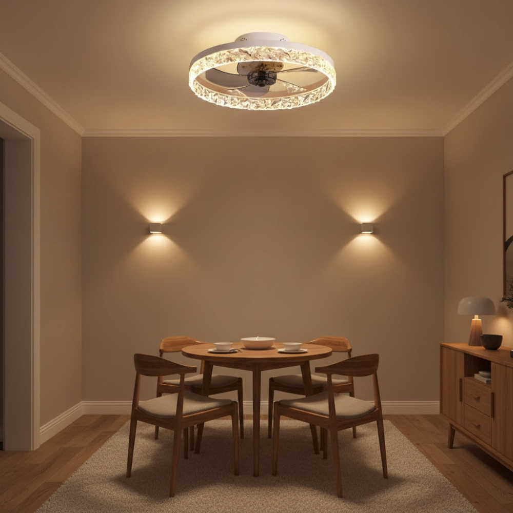 Lustra LED VEYA cu Telecomanda, 38W, D50cm, Lumina Rece/Neutra/Calda, Metal si Plastic, Alb [2]