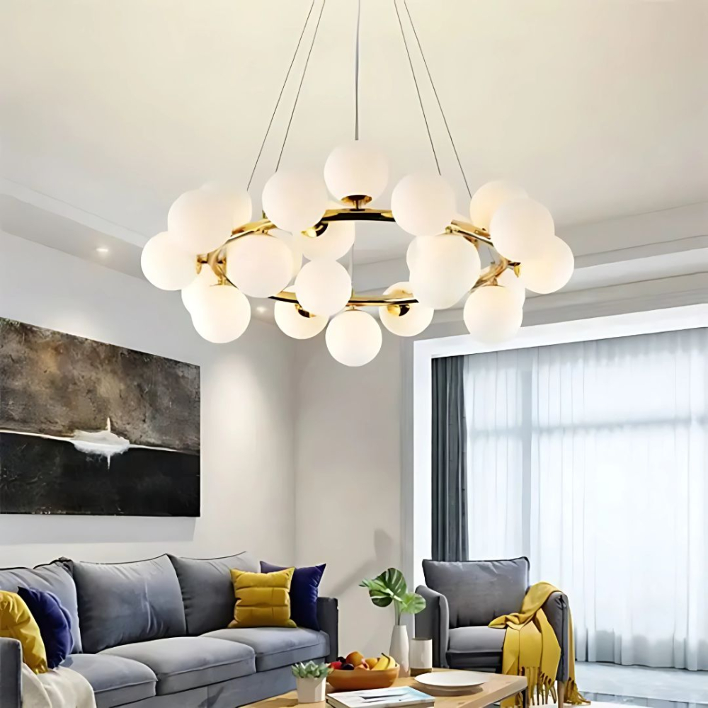 Lustra LOFT Chamber, 25x G9, Alb Auriu, Metal, Inaltime Reglabila, Modern [2]