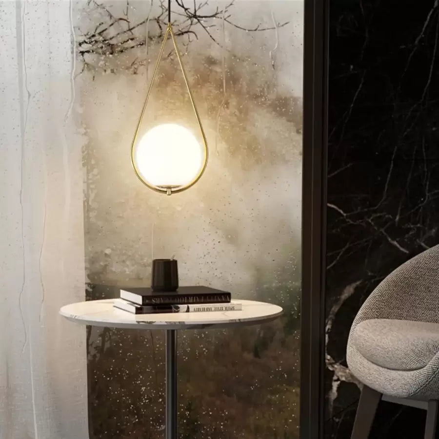 Lustra LOFT Haven, 1x E27, Alb Auriu, Metal, Inaltime Reglabila [3]