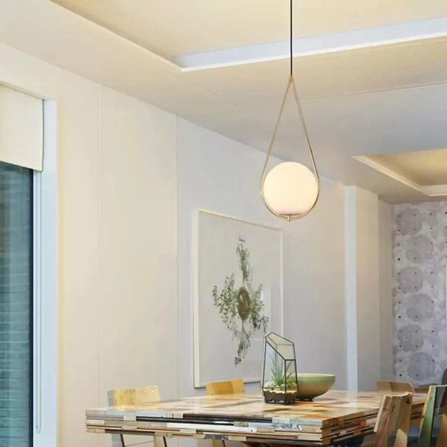 Lustra LOFT Haven, 1x E27, Alb Auriu, Metal, Inaltime Reglabila [4]