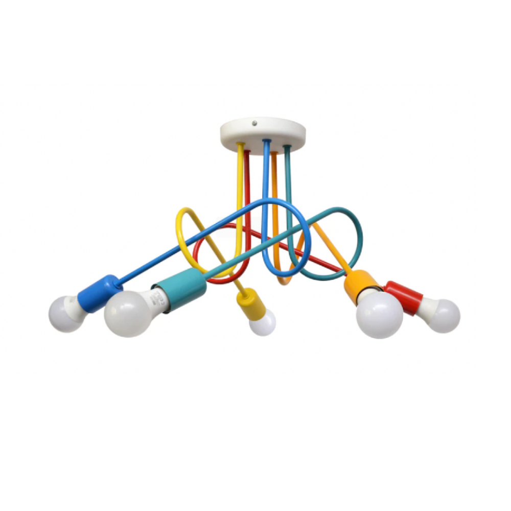 Lustra MINIMALISTA, cu Brate, ANGIOLO, Ondulata, 5xE27, Multiocolor [2]