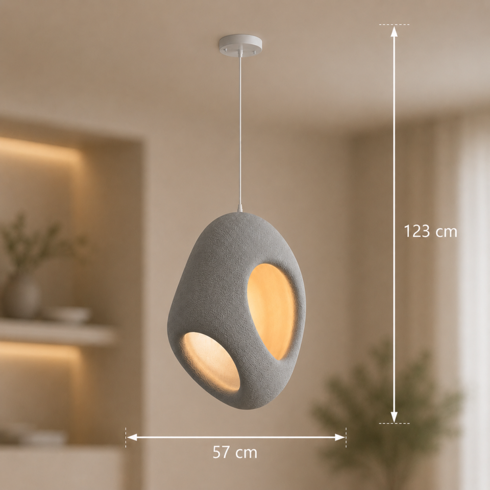 Lustra Moderna FOAMER Magno, 57 cm, Suspendata, 1 X E27, Gri, Metal si Spuma, Inaltime Reglabila [4]