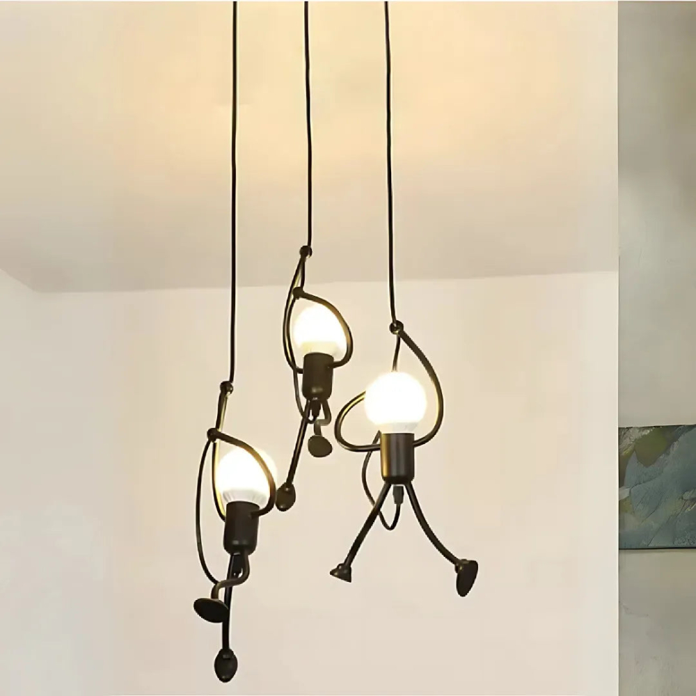 Lustra MODERNA, tip Pendul, FUNTASIA, Figurina, 3xE27, Inaltime Reglabila, Negru [4]