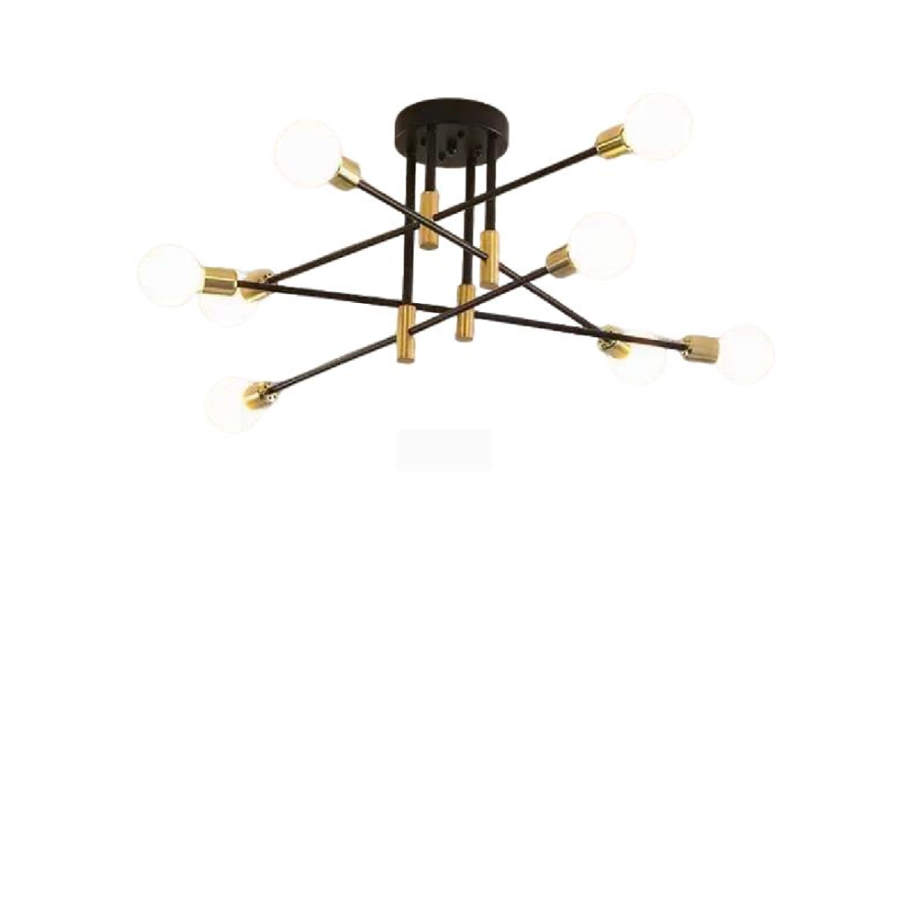 Lustra Modernist Hexa 8 Duo, 8x E27, Negru si Auriu, Design Modern [2]