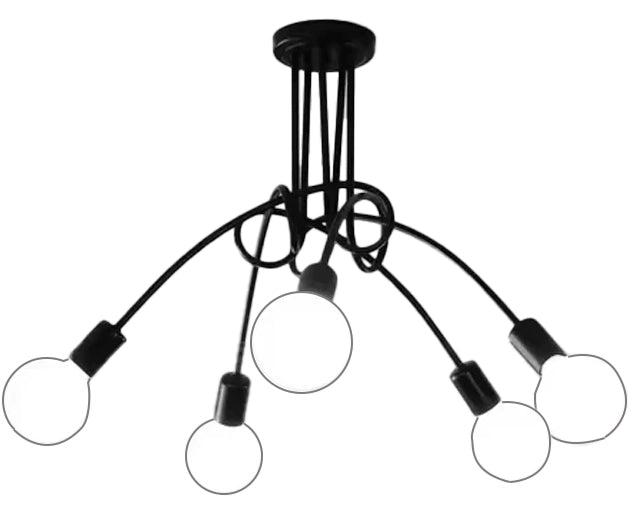 Lustra Modernist Penta 5, 5x E27, Negru, Design Modern [3]