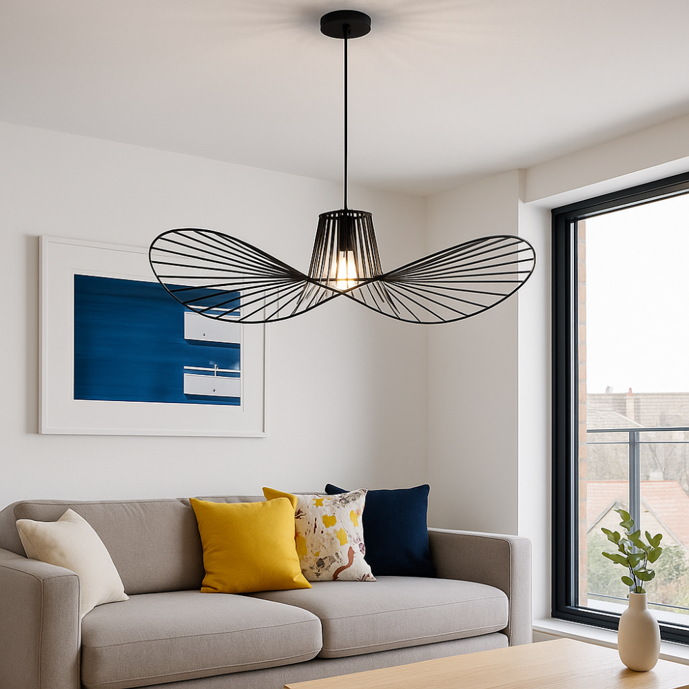 Lustra Suspendata ELIAS 60cm, 1x E27, Metal, Inaltime Reglabila, Negru [2]