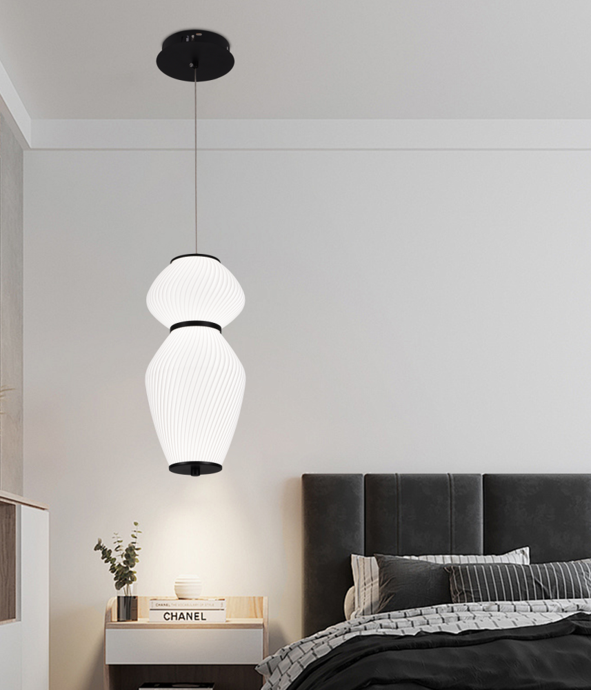 Lustra Suspendata LT022/2WH, 2xE27, Diametru 40.5 cm, Inaltime 16.5 cm, Alb, Plexiglas, Fier [2]