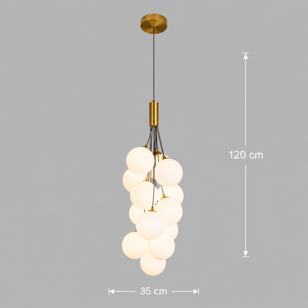 Lustra Suspendata VINE Nobile, Ø35cm, 13xG9, Alb, Metal si Sticla [4]