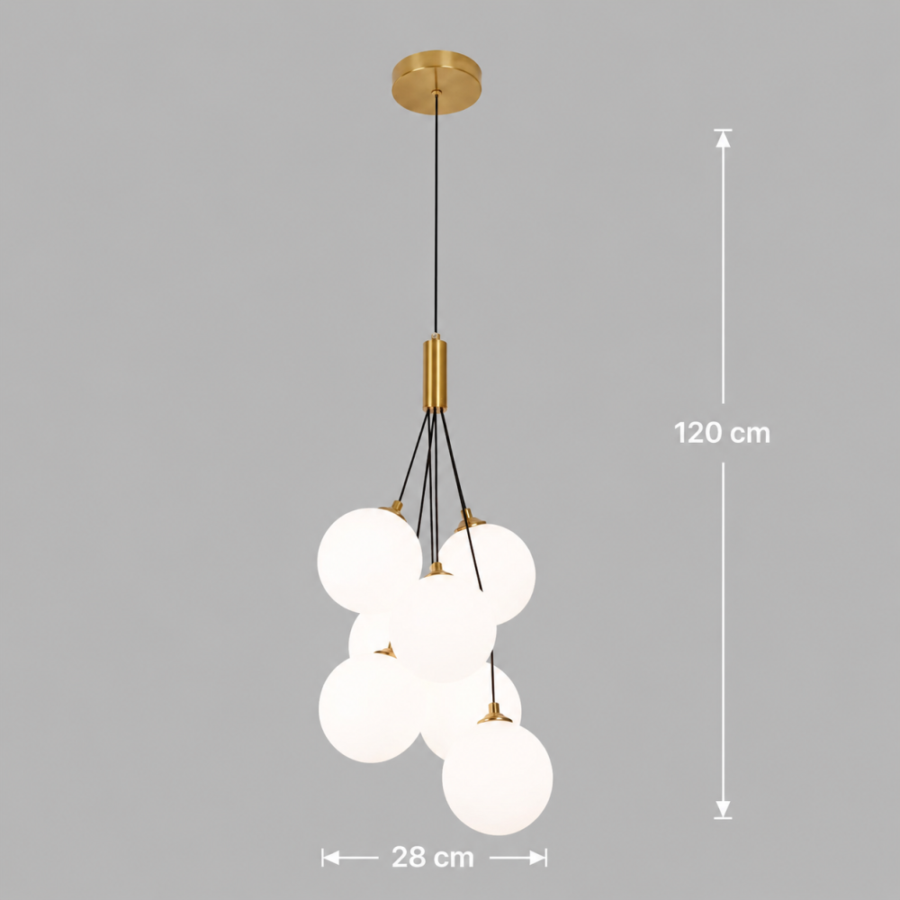 Lustra Suspendata VINE Petito, Ø28cm, 7xG9, Alb, Metal si Sticla [4]