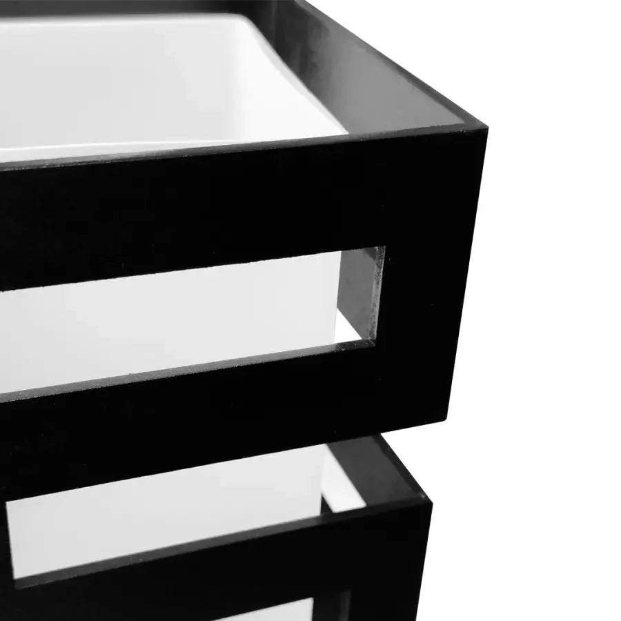 Lustra VANJA cu Abajur Patrat, 3 X Dulie E27 Alb / Negru [2]