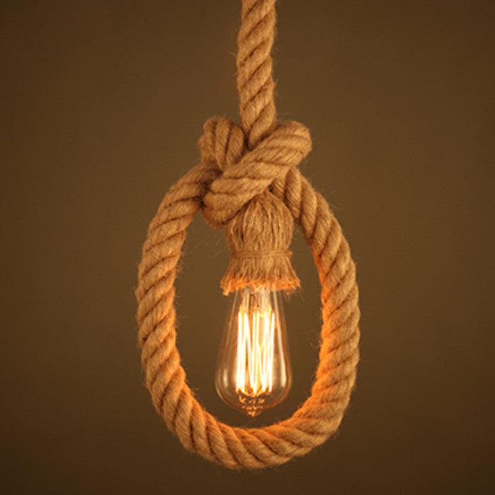 Lustra Vintage LV103/130, 1xE27, Rustic, Sfoara si Metal, 130cm, Suport Negru [3]