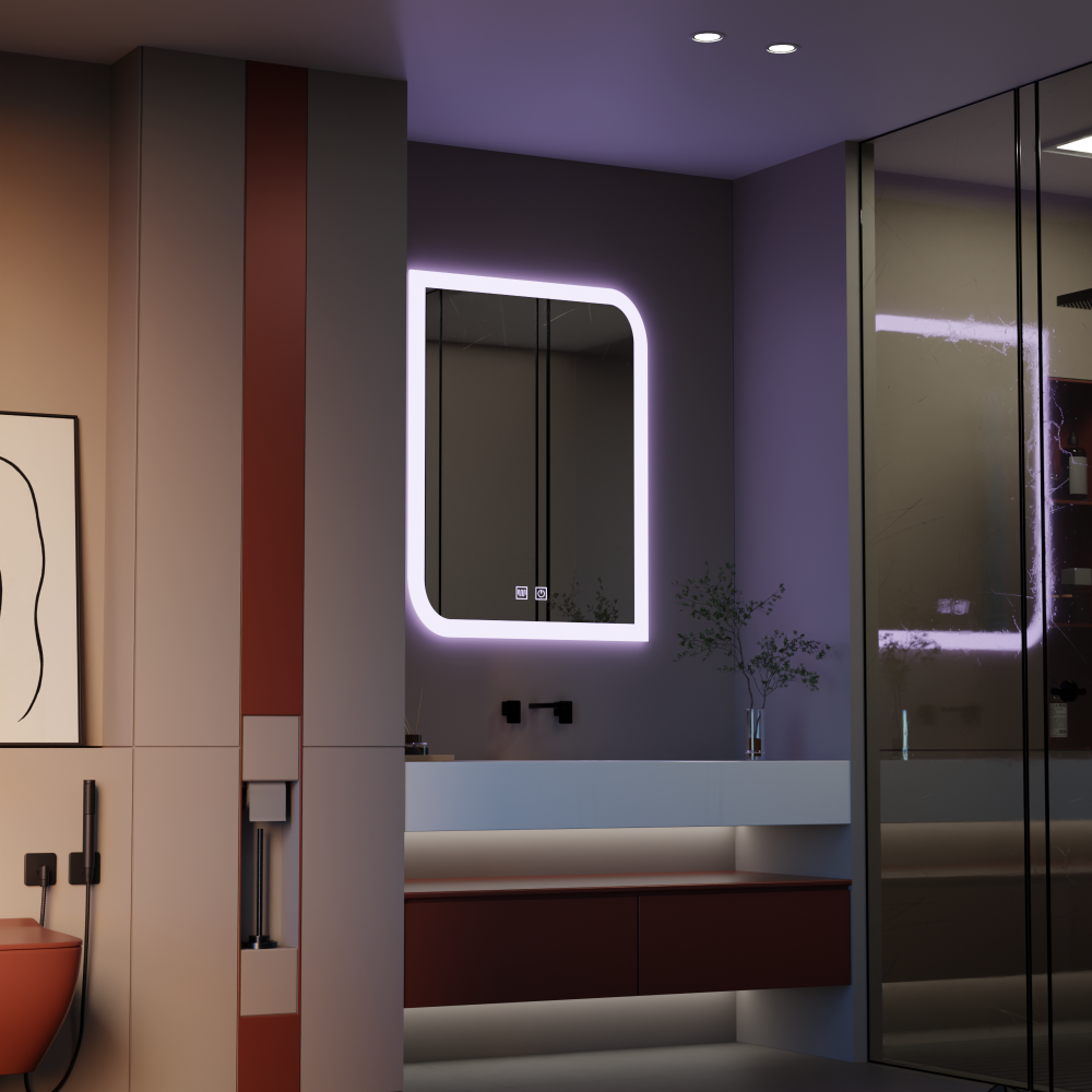 Oglinda LED CLARIVO Dreptunghiulara, 60X80cm, Touch, Sistem Dezaburire [4]